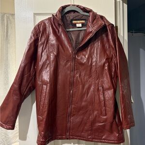 Haband Tudor Court Vintage Maroon Leather Jacket